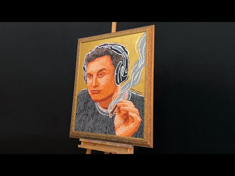 Painting Elon Musk Smoking in Pop Art